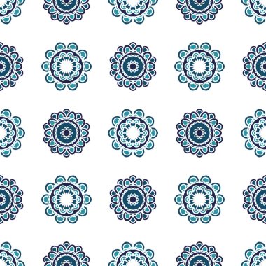 İskandinav çiçek vektör seamless modeli. Nordic geometrik botanik arka plan. Kumaşlar, parmak izi, giyim ve ev dekor tasarım modern folk renkli doku