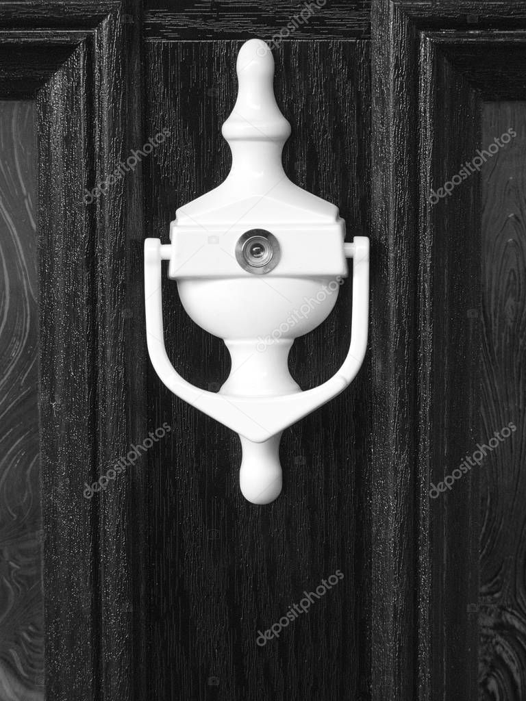 White Door Knocker Black Front Stock Photo Dpullman 229138852