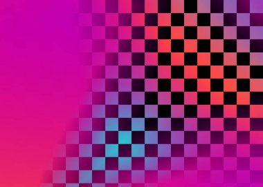 Colorful abstract checkered glowing background. Extra large design element. clipart