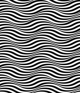 op art monokrom dalga deseni. kusursuz vektör arkaplanı.