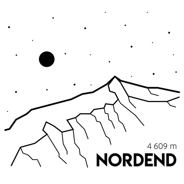 Nordend 스위스에서의 그림입니다 흑인과 디자인 — 스톡 벡터