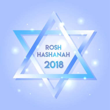 Rosh Hashanah. Yahudi yeni yılı. Özlemek. İsrail. Tebrik kartı. Poster. Davut'un Yıldızı. Modaya uygun yumuşak renkler.