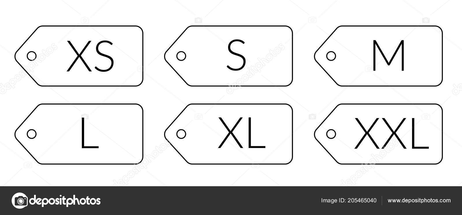 Set Icons Sizes Clothes Xxl Label Size Collection Vector Icons Vector Image By C Darina Wk Gmail Com Vector Stock