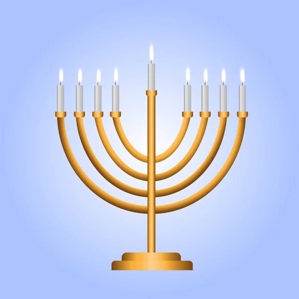 Menorah Traditional Jewish Candle Judaism National Symbol Vector Illustration — Stock Vector