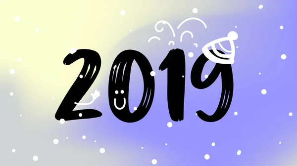 2019 新しい年 カード ベクトル イラスト ポスター バナー — ストックベクタ