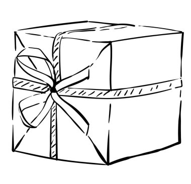 Hediye kutusu vektör çizimi. Hediye paketleri ile kurdele Illustration. Tatilde sürpriz