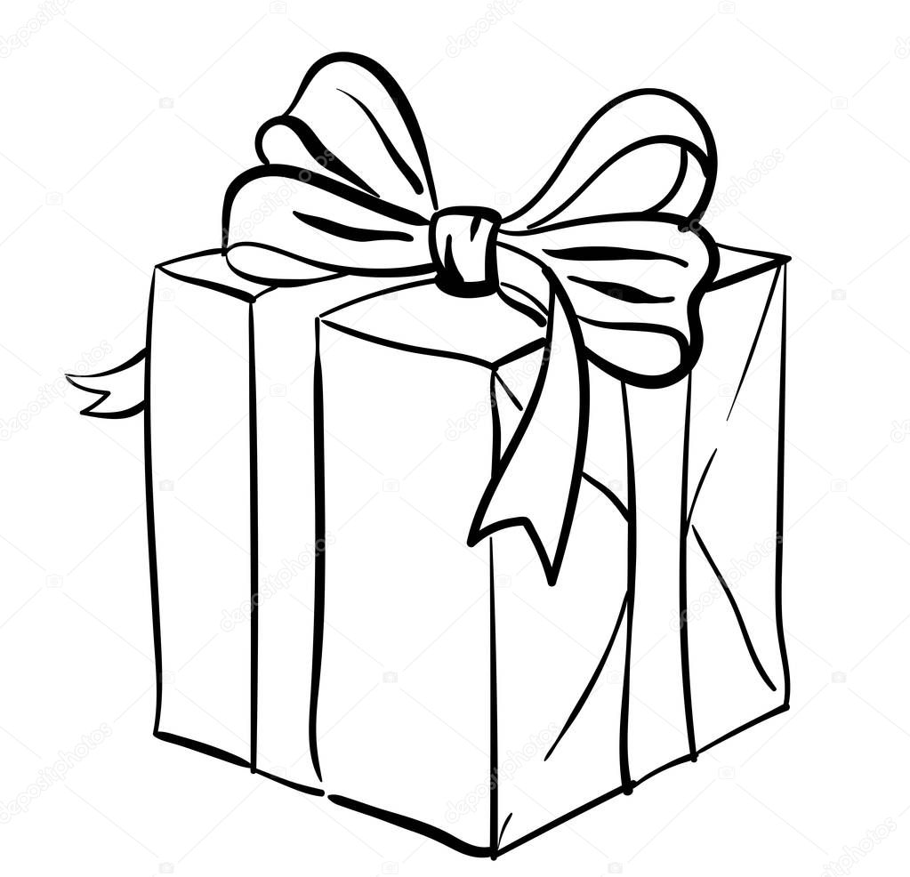 Vettoriale stockConfezione Regalo Schizzo Vettoriale Bianco Nero Del  Presente Immagine Isolata di ©darina.wk@gmail.com #208816218, image size:1023x986