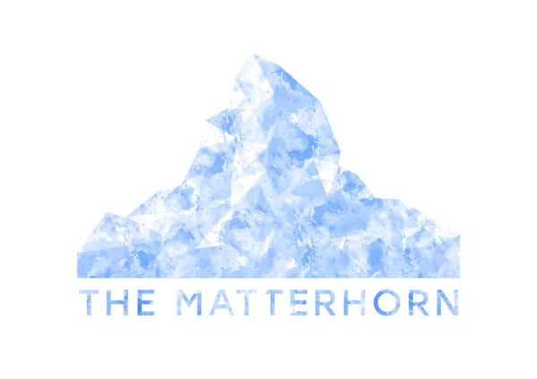 Matterhorn Alpler Sviçre Talya Nın Dağ Soyut Resimde Beyaz Arka — Stok fotoğraf