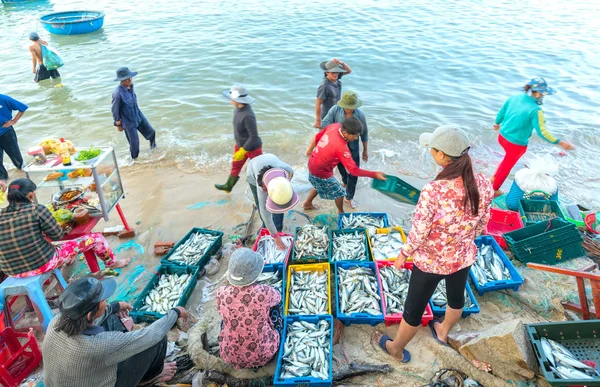 Mui Vietnam Abril 2018 Aldea Pesca Temprana Del Mercado Cuando — Foto de Stock