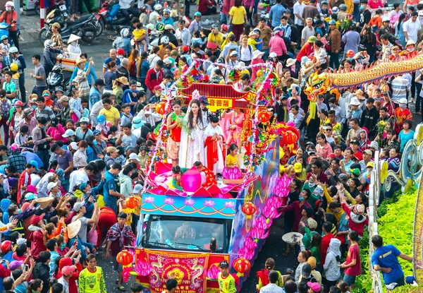 Binh Duong Vietnam März 2018 Chinesisches Laternenfest Mit Bunten Drachen — Stockfoto