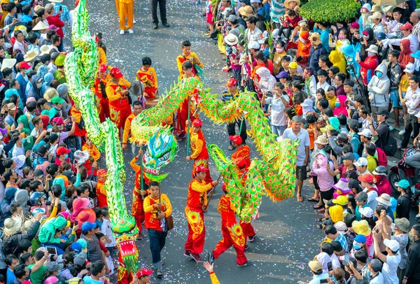 Binh Duong Vietnam March 2Nd 2018 Lantern Festival Colorful Dragons — Stock Photo, Image