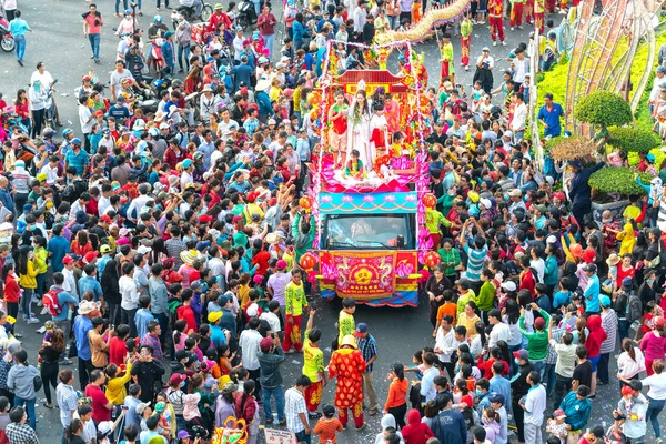 Binh Duong Vietnam Mars 2018 Festival Kinesiska Lantern Unga Kvinnor — Stockfoto