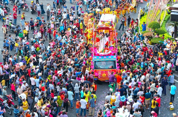 Binh Duong Vietnam 2018 Március Fesztivál Kínai Lámpás Fiatal Nők — Stock Fotó