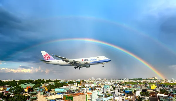 Chi Minh Wietnam Lipca 2018 China Airlines Boeing 747 Cargo — Zdjęcie stockowe
