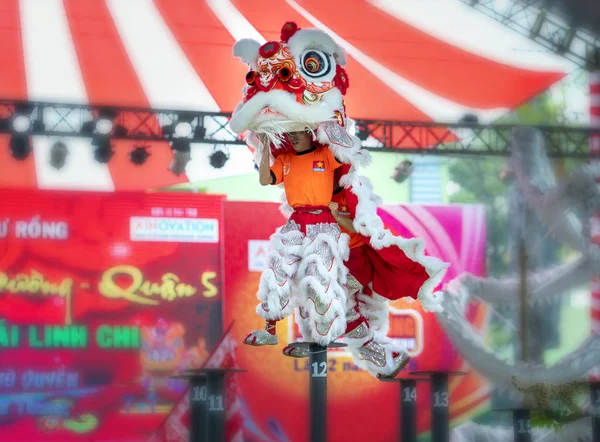 Chi Minh City Vietnam December 30Th 2018 Lion Dancing Competition — Stock Photo, Image