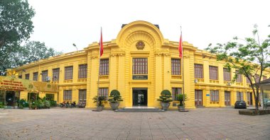 Hanoi, Vietnam - March 31, 2019: Architecture of Vietnam's national history museum. It is building between 1926 by architect Ernest Hebrard and is preserved today in Hanoi, Vietnam clipart