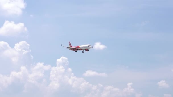 Cidade Chi Minh Vietnã Junho 2019 Avião Vietjet Air Voando — Vídeo de Stock