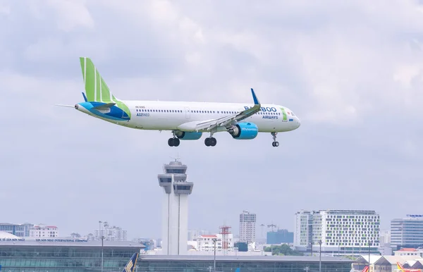 Minovo Město Vietnam Červen 2019 Letadlo Airbus A321 Neo Bambusových — Stock fotografie