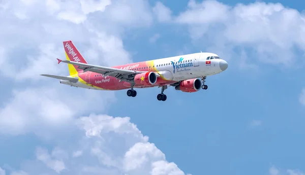 Chi Minh Ville Vietnam Juin 2019 Avion Passagers Airbus A321 — Photo