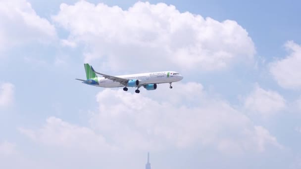 Cidade Chi Minh Vietnã Junho 2019 Airbus A321 Bamboo Airways — Vídeo de Stock