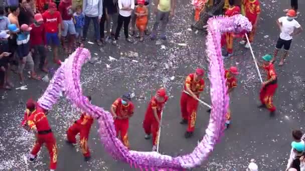 베트남 2018 드래곤 거리에서 베트남 축제의 와인딩과 — 비디오