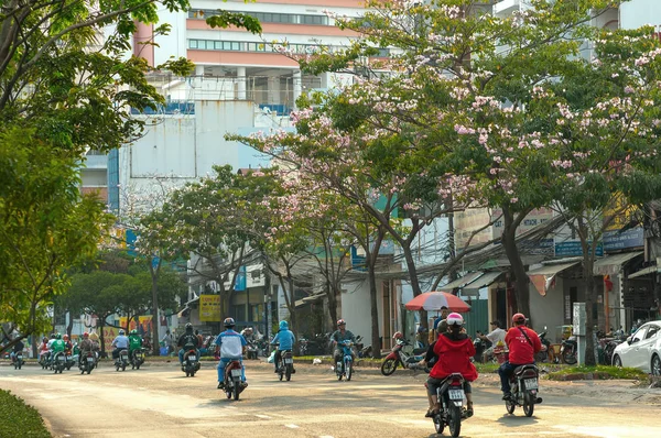 Chi Minh City Vietnam Marzo 2019 Traffico Occupato Boulevard Con — Foto Stock