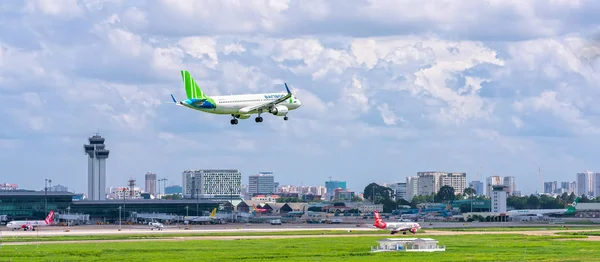 Minovo Město Vietnam Červen 2019 Letadlo Airbus A321 Neo Bambusových — Stock fotografie