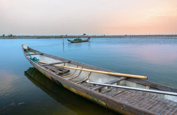 Houten Aanlegsteiger Chuon Lagoon Hue Vietnam Dit Een Levend Vervoermiddel — Stockfoto