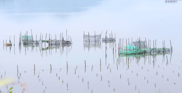 Vehicles Hoof Lift Net Used Fishing Lagoon Area Central Vietnam — Stock Photo, Image