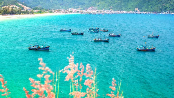 Barche Pesca Nella Splendida Baia Vung Phu Yen Vietnam — Foto Stock