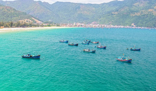 Barcos Pesca Bela Baía Vung Phu Yen Vietnã — Fotografia de Stock