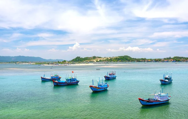 Barcos Pesca Bela Baía Vung Phu Yen Vietnã — Fotografia de Stock