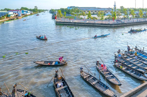 Soc Trang Vietnam Enero 2019 Muelle Por Tarde Delta Del — Foto de Stock