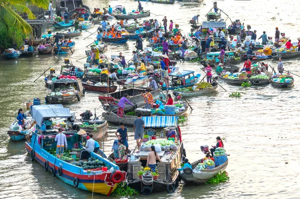 Can Tho Vietnam Enero 2019 Los Agricultores Compran Abarrotado Phong — Foto de Stock