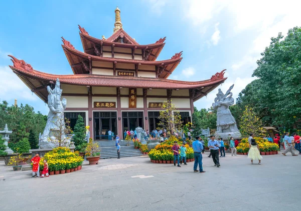 Cidade Chi Minh Vietnã Fevereiro 2019 Templo Arquitetura Manhã Ano — Fotografia de Stock