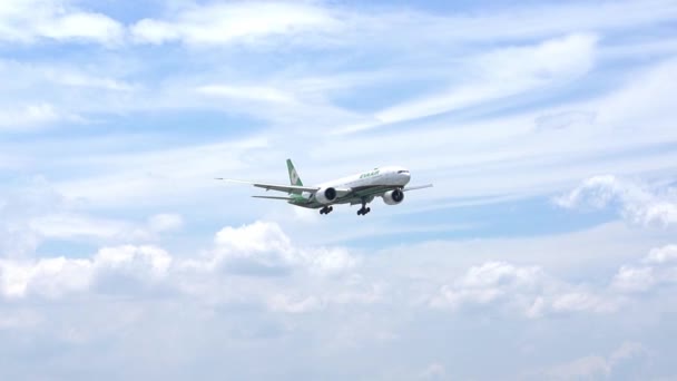 Chi Minh City Vietnam 2019 Szeptember Airplane Boeing 777 Eva — Stock videók