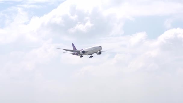 Мин Вьетнам Сентября 2019 Года Самолет Tjh Boeing 777 Thai — стоковое видео