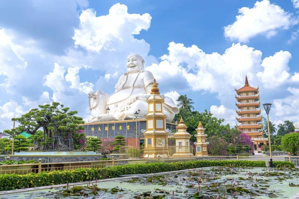 Estátua Buda Sentado Templo Vinh Trang Tho City Tien Giang — Fotografia de Stock