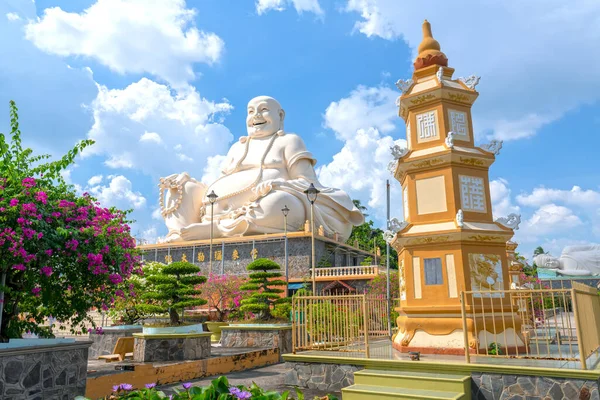 Estátua Buda Sentado Templo Vinh Trang Tho City Tien Giang — Fotografia de Stock