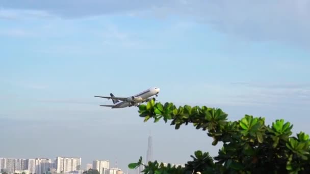 Cidade Chi Minh Vietnã Novembro 2019 Avião Boeing 777 Singapore — Vídeo de Stock