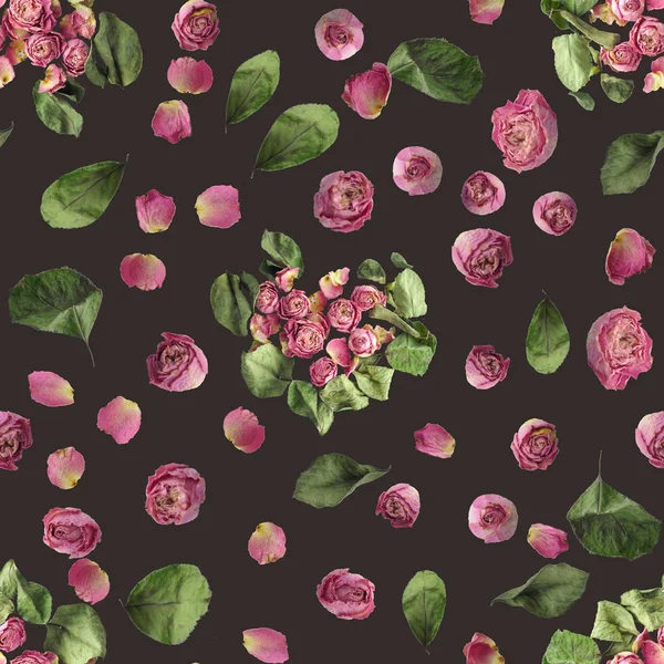 Fondo retro sin costuras con rosas. caleidoscopio de rosas —  Fotos de Stock