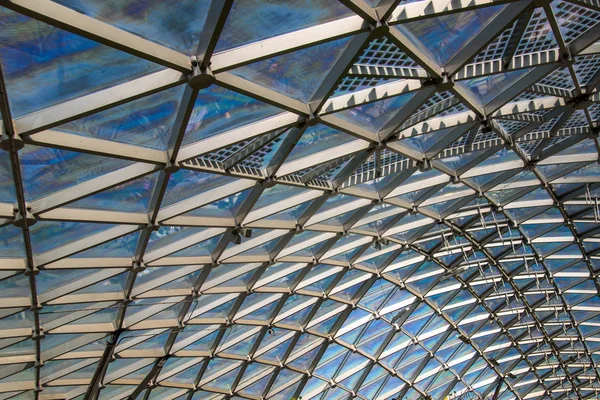 Patrón Triangular Techo Moderno Vidrio Transparente — Foto de Stock