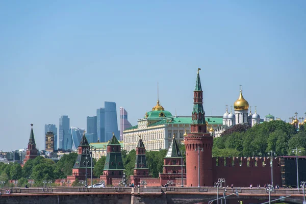 Panorama Del Kremlin Moscú Día Soleado — Foto de Stock