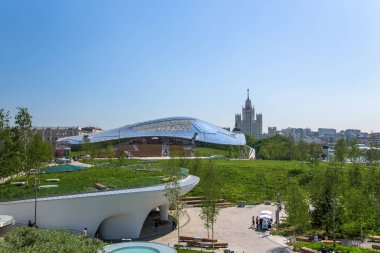 Moskova, Rusya, 13 Mayıs, 2018 Zaryadye peyzaj park Moskova Merkezi