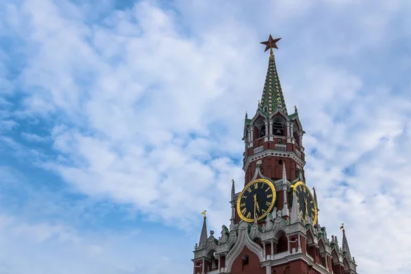 Reloj Torre Spasskaya Moscú Kremlin — Foto de Stock