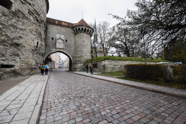 Tallinn, Estonya, 3 Kasım 2018 Vanalinn eski şehrin tarihi merkezi Tallinn