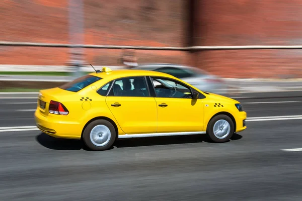 Motion City Scène Rue Avec Taxi Jaune — Photo