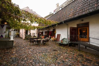 Tallinn, Estonya, 3 Kasım 2018 Vanalinn eski şehrin tarihi merkezi Tallinn
