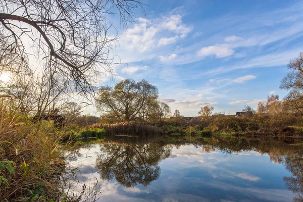 Paysage avec rivière et forêt — Photo