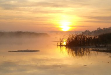 Sabahın erken saatlerinde nehir manzarası